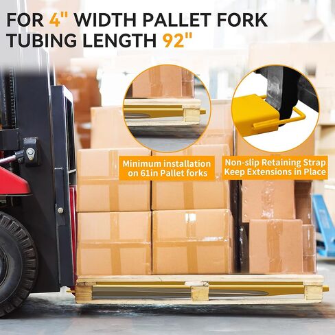 YINTATECH 92 بوصة ملحقات الرافعة الشوكية بعرض 4.5 بوصة، وصلة شوكة البليت شديدة التحمل تناسب شوكات عريضة 4 بوصات، زوج واحد من ملحقات الرافعة الشوكية لشاحنة الرافعة الشوكية in Kuwait