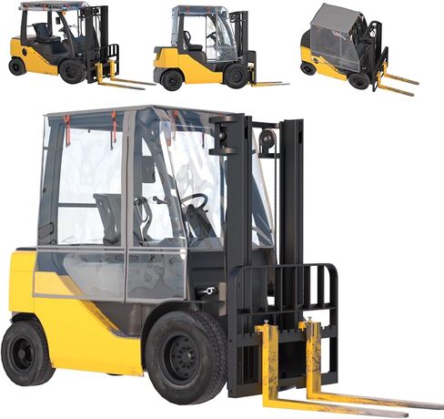 غطاء رافعة شوكية SANTIANO مناسب لجميع الأحوال الجوية، 0.5 مم من EVA، أكسفورد فضي 600D، مقاوم للماء، مقاوم للرياح، مقاوم للأشعة فوق البنفسجية، مناسب عالمي لرافعة شوكية 6000 رطل، غطاء للرافعة الشوكية سهل الاستخدام. in Kuwait