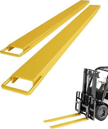 DEXSO Fork Extensions, 72inch Length Pallet Fork Extensions, 5.5inch Width Forklift Extensions, Heavy Duty Steel Pallet Forklift Extensions, 1 Pair, Yellow in Kuwait
