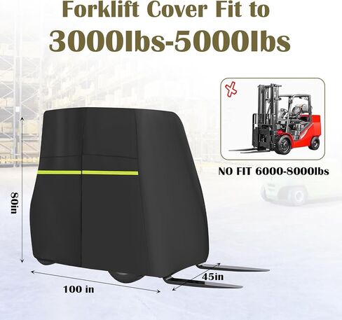 غطاء رافعة شوكية، يناسب 3000-5000 رطل، قماش أكسفورد مقاوم للماء 900D، غطاء حماية للرافعة الشوكية في جميع الأحوال الجوية، شرائط عاكسة وحقيبة منظمة (100 × 45 × 80 بوصة) in Kuwait