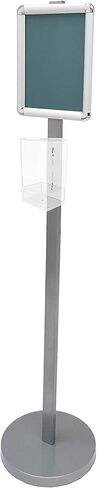 FixtureDisplays® Floor Standing Signage Frame 8.5x11" Media Size With Hand Sanitizer HOLDDR 10049+119085-NEW-NPF in Saudi Arabia