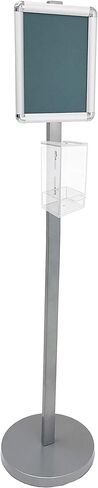 FixtureDisplays® Floor Standing Signage Frame 8.5x11" Media Size With Hand Sanitizer HOLDDR 10049+119085-NEW-2D in Saudi Arabia