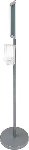 FixtureDisplays® Floor Standing Signage Frame 8.5x11" Media Size With Hand Sanitizer HOLDDR 10049+119085-NEW-2D in Saudi Arabia