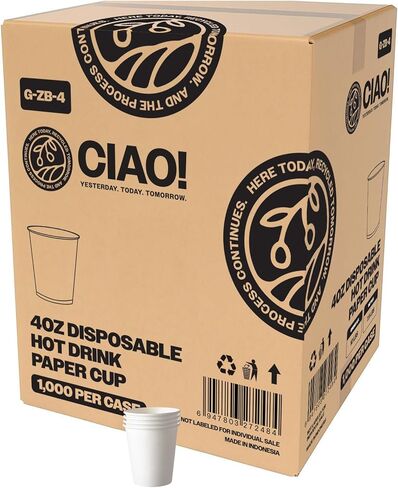 تشاو! غطاء قبة أسود لكوب القهوة، مصمم وملائم للأكواب الورقية 10 أونصة/12 أونصة/16 ​​أونصة/20 أونصة، (90 مم) عدد 1000 in Kuwait