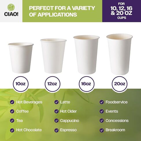 CIAO! Coffee Cup Sipper Black Dome Lid, Designed and Fit for 10OZ/12OZ/16OZ/20OZ Paper Cups, (90mm) 1,000 Count in Saudi Arabia