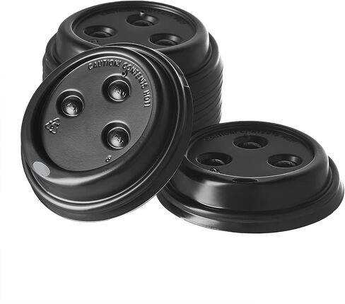 CIAO! Coffee Cup Sipper Black Dome Lid, Designed and Fit for 10OZ/12OZ/16OZ/20OZ Paper Cups, (90mm) 1,000 Count in Saudi Arabia