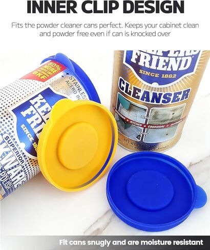 MIMORE Powder Cleanser Lids - 2 Pack Silicone Cover for Cleaning Powder Compatible with Bar Keepers Friend, Comet, BonAmi, Ajax Powder Cleanser 12 oz & 21oz in Kuwait