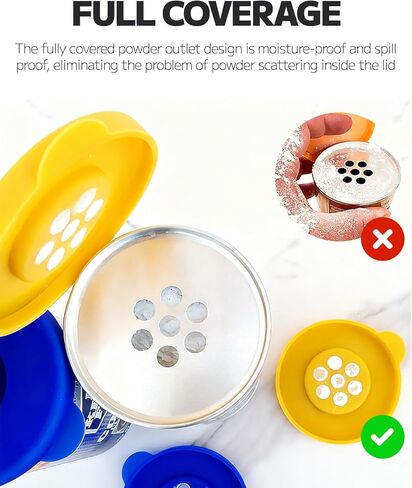 MIMORE Powder Cleanser Lids - 2 Pack Silicone Cover for Cleaning Powder Compatible with Bar Keepers Friend, Comet, BonAmi, Ajax Powder Cleanser 12 oz & 21oz in Kuwait