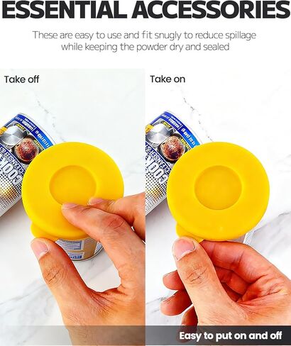 MIMORE Powder Cleanser Lids - 2 Pack Silicone Cover for Cleaning Powder Compatible with Bar Keepers Friend, Comet, BonAmi, Ajax Powder Cleanser 12 oz & 21oz in Kuwait