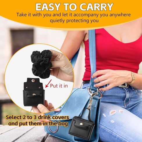 15 قطعة من غطاء مشروبات سكرانشي مع حقيبة واحدة لسلسلة المفاتيح، أغطية مشروبات بوليستر مرنة قابلة لإعادة الاستخدام مقاس 3.74 بوصة مع فتحات ماصة لحماية سلامة الكحول، تناسب معظم الأكواب في البارات والنوادي الليلية للنساء والفتيات in Kuwait