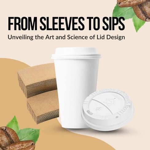Pack Of 300, White Disposable Coffee Cup Lids, Coffee Cup Lids 10 oz 12 oz 16 oz 20 oz, Leak-Proof Plastic Coffee Lids, Heat-Resistant & Strong Hot Cup Lid For Coffe Cup For Everyday Convenience in Kuwait