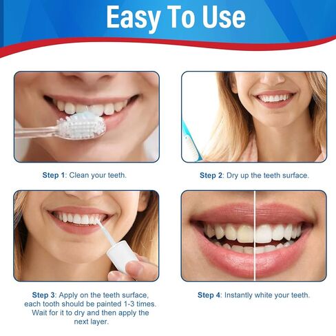 Tooth Paint - Instant Teeth Whitening Paint - Brush-On Enamel Safe Formula for a Confident Smile, Quick, Gentle & Long-Lasting Results in Kuwait