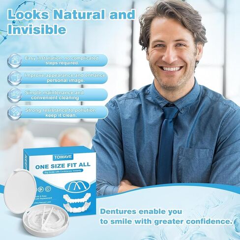 قشور الأسنان للنساء والرجال، مجموعة بديلة للأسنان المؤقتة، طبيعية ومريحة in Kuwait