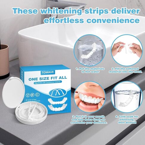 قشور الأسنان للنساء والرجال، مجموعة بديلة للأسنان المؤقتة، طبيعية ومريحة in Kuwait