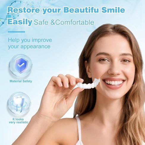 قشور الأسنان للنساء والرجال، مجموعة بديلة للأسنان المؤقتة، طبيعية ومريحة in Kuwait