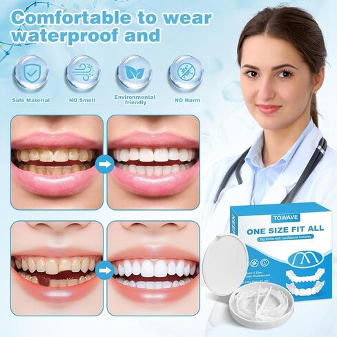 قشور الأسنان للنساء والرجال، مجموعة بديلة للأسنان المؤقتة، طبيعية ومريحة in Kuwait