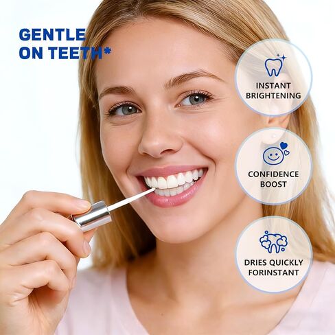 SmileFitPro Tooth Polish, Tooth Whitening Paint - Instant White Teeth, Gentle & Safe Formula, Simple & Portable White Paint for Teeth - Regain Confident Smile(2pcs in Kuwait