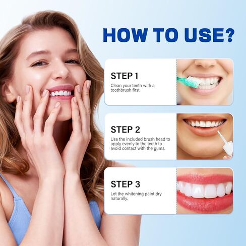 SmileFitPro Tooth Polish, Tooth Whitening Paint - Instant White Teeth, Gentle & Safe Formula, Simple & Portable White Paint for Teeth - Regain Confident Smile(2pcs in Kuwait