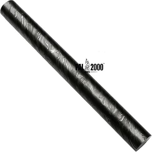 PAL 2000 KNIVES قضيب فولاذي دمشقي مصنوع يدويًا - قالب فولاذي دمشقي مخصص - نمط شفرة فارغة ملتوي بخط أسود - 12 بوصة × 2 بوصة × 5 مم (8707) in Kuwait