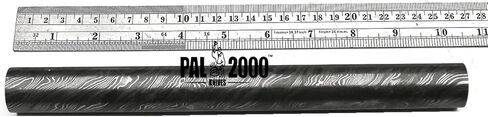 PAL 2000 KNIVES قضيب فولاذي دمشقي مصنوع يدويًا - قالب فولاذي دمشقي مخصص - نمط شفرة فارغة ملتوي بخط أسود - 12 بوصة × 2 بوصة × 5 مم (8707) in Kuwait