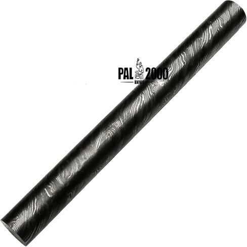 PAL 2000 KNIVES قضيب فولاذي دمشقي مصنوع يدويًا - قالب فولاذي دمشقي مخصص - نمط شفرة فارغة ملتوي بخط أسود - 12 بوصة × 2 بوصة × 5 مم (8707) in Kuwait