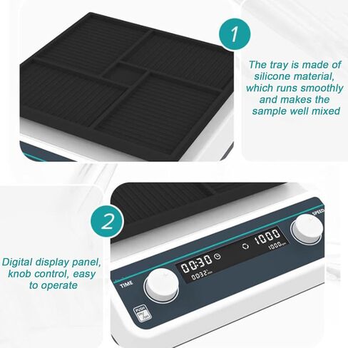 COYEUX Microplate Shaker, 96-Well Plate Micro Shaker, Adjustable Speed 500-1200RPM, RPM Increment 10rpm, for Elisa Plates and Cell Culture Plates in Kuwait