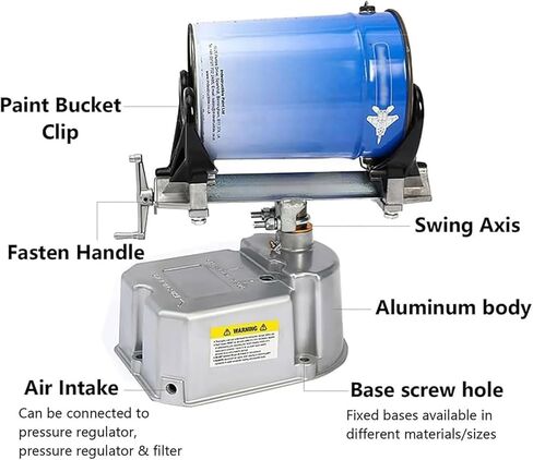 Paint Inks Mixing Shaker, 1-5L Pneumatic Paint Shaker Mixer, Air Pressure 0.2-0.6Mpa, 15min/Bucket, 30° Oscillation, Oscillation Frequency 0-500 Times/Min, for Paint, Watercolor. ﻿ in Saudi Arabia