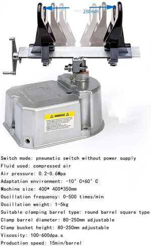 Paint Inks Mixing Shaker, 1-5L Pneumatic Paint Shaker Mixer, Air Pressure 0.2-0.6Mpa, 15min/Bucket, 30° Oscillation, Oscillation Frequency 0-500 Times/Min, for Paint, Watercolor. ﻿ in Saudi Arabia