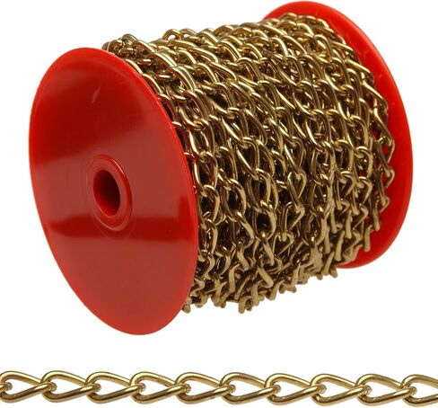 Campbell 0717017 Hobby and Craft Twist Chain, Brass Plated, #70 Trade, 0.043" Diameter, 5 lbs Load Capacity, 82 Feet Mini Reel in Saudi Arabia