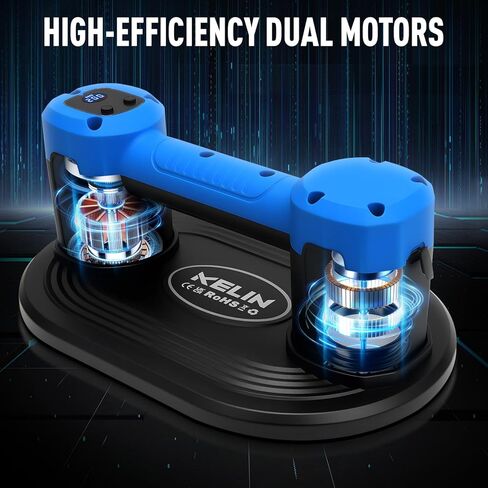 KELIN Electric Vacuum Suction Cup for Glass, 440Lbs Lifter with 270mm Large Base, 2 Brushless Motors & Digital Display, 8H Battery Cordless Suction Cups for Large Tile, Ceramic Material Lifts in Kuwait