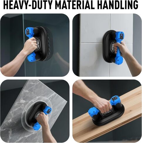 KELIN Electric Vacuum Suction Cup for Glass, 440Lbs Lifter with 270mm Large Base, 2 Brushless Motors & Digital Display, 8H Battery Cordless Suction Cups for Large Tile, Ceramic Material Lifts in Kuwait