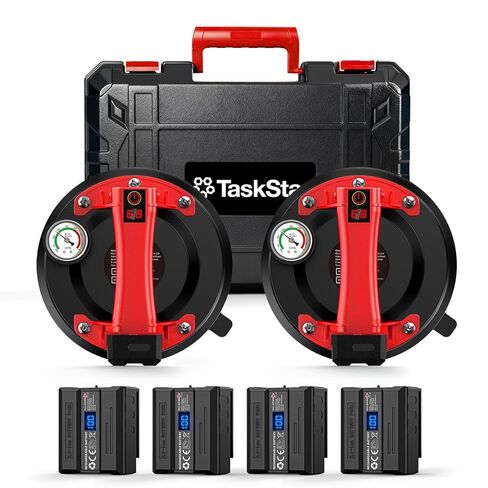 Electric Glass Suction Cups, Tile Suction Cup Lifter with Pressure Gauge, 4X 2400mAh Battery, LCD Display & Auto Hold Up to 270KG Heavy Duty Vacuum Suction Cup Handle for Tile/Window/Granite in Kuwait