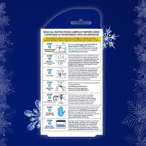 مزيل الطغوات الجلدية من كومباوند دبليو نيتروفيز، مجموعة إزالة الطغوات الجلدية مع قلم واحد لإزالة الطغوات الجلدية، 4 أطراف بديلة، و6 دروع جلدية، 5 علاجات in Kuwait