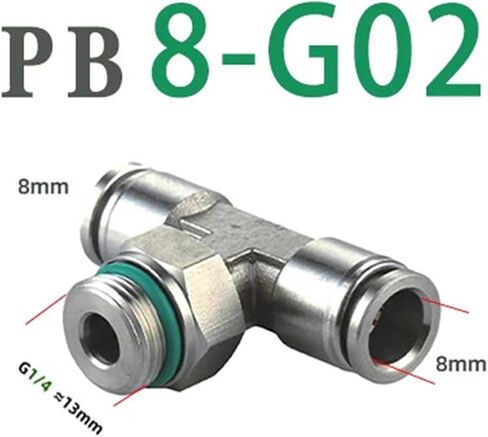 304 stainless steel G thread PB-G pneumatic connector trachea hose quick connector external thread PT1/8 1/4 3/8 1/2 Standard Pipe Thread metal(PB8-G02) in Saudi Arabia