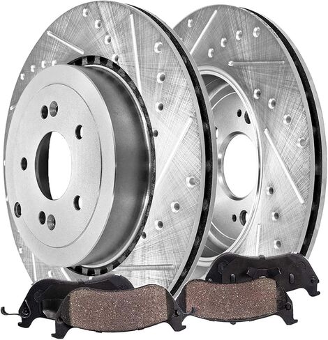 Detroit Axle - Front Brake Kit for 2003-2008 Dodge Ram 2500 3500 Disc Brake Calipers Ceramic Brake Pads 2004 2005 2006 2007 Replacement in Kuwait