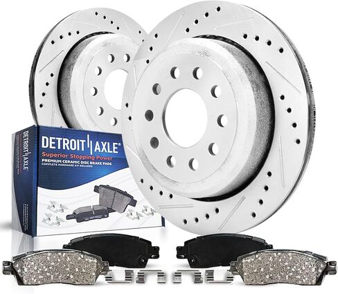 Detroit Axle - Front Brake Kit for 2003-2008 Dodge Ram 2500 3500 Disc Brake Calipers Ceramic Brake Pads 2004 2005 2006 2007 Replacement in Kuwait