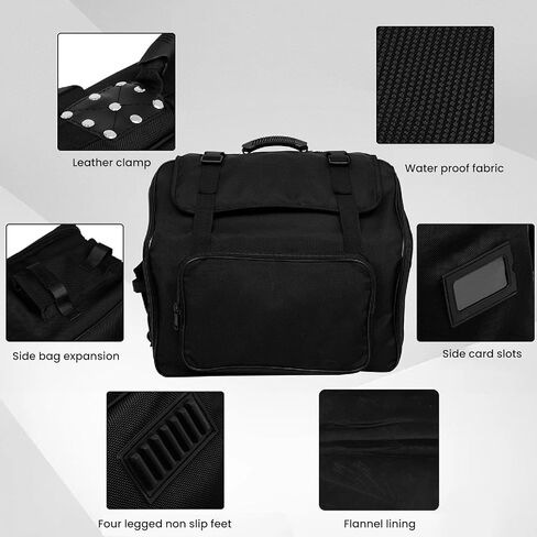 Asixxsix Accordion Bag, 41 Key 120 Bass Accordion Gig Bag, Oxford Cloth Accordion Backpack Accordion Case, Accordion Carry Case Organizer Accordions Holder, Accordions Soft Cases in Saudi Arabia