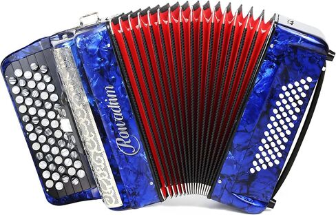 الأكورديون - نموذج بيانو احترافي بـ 62 مفتاحًا و60 باس مع حقيبة ظهر وحزام | تصميم خفيف الوزن وقابل للحمل للمبتدئين والطلاب والموسيقيين البالغين (أزرق) in Kuwait