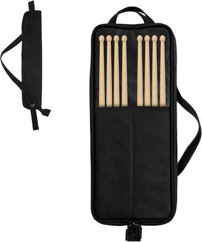 Drum Stick Bag, Portable Drumstick Bag for Drumsticks and Mallets Storage, Small Hanging Percussion Drum Stick Holder Case with Handle (Black) in Saudi Arabia