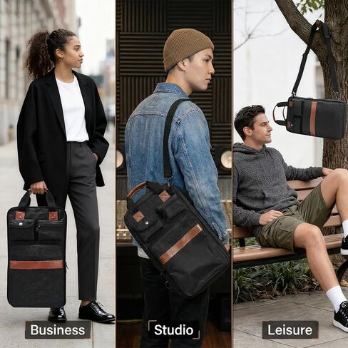 حقيبة عصا الطبل، حقيبة عصا الطبل المصنوعة من القماش المشمع شديدة التحمل - حامل عصا الطبل ذو سعة كبيرة مع حزام معزز للطبول وإكسسوارات الإيقاع والحفلة in Kuwait