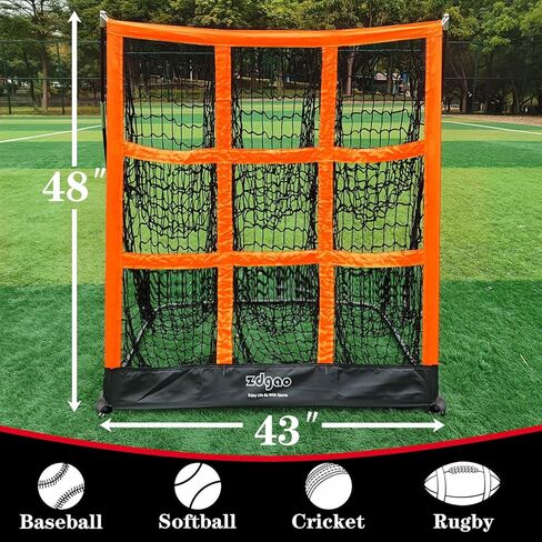 9 Hole Pitching Net for Baseball and Softball | Pitcher Training Net with Strike Zone Indoor Outdoor for Teens, Adults, Portable Pitching Training Equipment with Carry Bag in Saudi Arabia