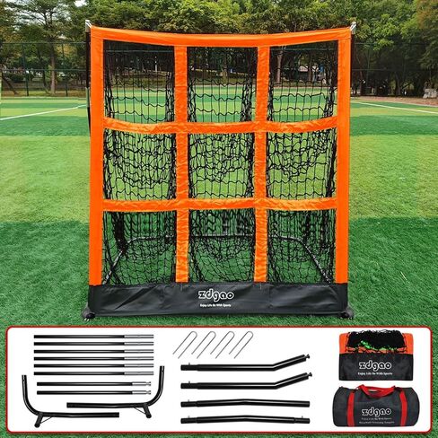 9 Hole Pitching Net for Baseball and Softball | Pitcher Training Net with Strike Zone Indoor Outdoor for Teens, Adults, Portable Pitching Training Equipment with Carry Bag in Saudi Arabia