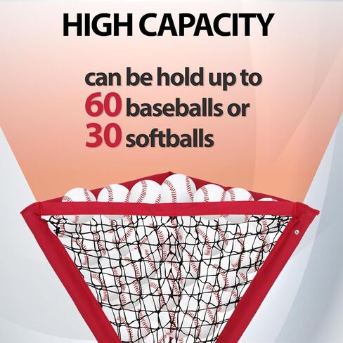 Smartxchoices Metal Frame Baseball Softball Practice Ball Caddy, Holds up to 60 Baseballs or 30 Softballs, for Hitting, Pitching, Batting Practice and Field Training, with Carry Bag in Kuwait