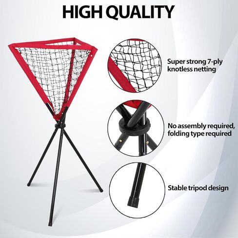 Smartxchoices Metal Frame Baseball Softball Practice Ball Caddy, Holds up to 60 Baseballs or 30 Softballs, for Hitting, Pitching, Batting Practice and Field Training, with Carry Bag in Kuwait