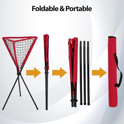 Smartxchoices Metal Frame Baseball Softball Practice Ball Caddy, Holds up to 60 Baseballs or 30 Softballs, for Hitting, Pitching, Batting Practice and Field Training, with Carry Bag in Kuwait