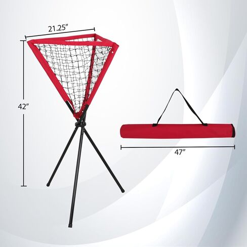 Smartxchoices Metal Frame Baseball Softball Practice Ball Caddy, Holds up to 60 Baseballs or 30 Softballs, for Hitting, Pitching, Batting Practice and Field Training, with Carry Bag in Kuwait