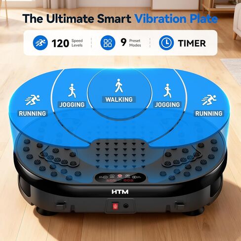 Vibration Plate Exercise Machine with 120 Speed Levels, 9 Program Modes and Remote Control - 15 Min Timer, 300 lbs Capacity Vibrate Stand Shake Board for Full Body Workout, Fat Burner and Toning in Saudi Arabia