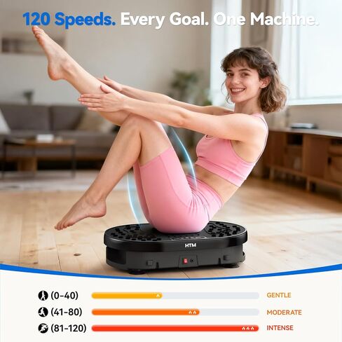 Vibration Plate Exercise Machine with 120 Speed Levels, 9 Program Modes and Remote Control - 15 Min Timer, 300 lbs Capacity Vibrate Stand Shake Board for Full Body Workout, Fat Burner and Toning in Saudi Arabia