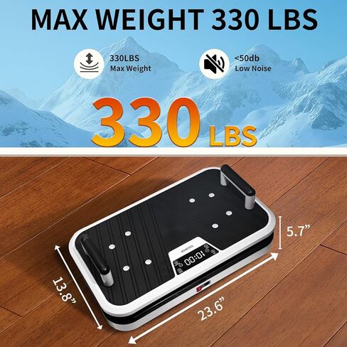 Vibration Plate Exercise Machine with Pushup Handle & Bluetooth, Full-Body Vibrating Plate for Lymphatic Drainage,Home Workout, Office Fitness, Weight Loss, Muscle Toning -Remote Control in Saudi Arabia