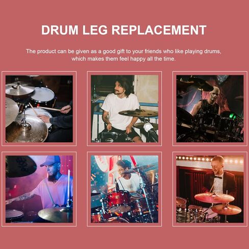 Drum Leg Replacement Stainless Steel Drum Set Accessory Non-Slip Bass Leg Support 18.11X2.36X0.98 Inch Durable Tom Part for Percussion Instruments in Saudi Arabia